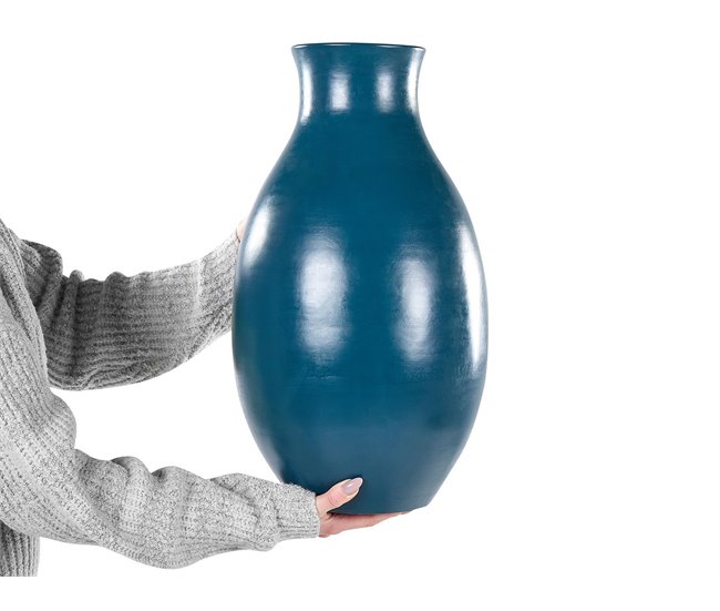 Beliani Jarrón decorativo STAGIRA Azul/ Verde