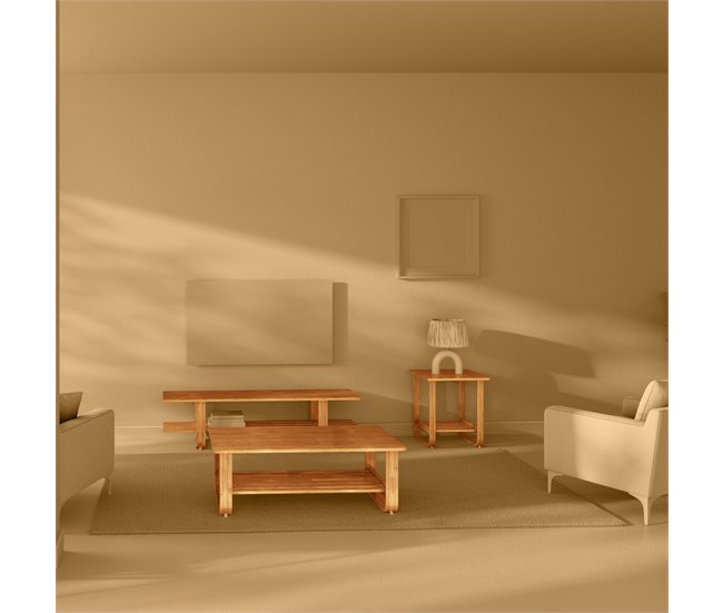 Mesa de centro pequena Hoca ideal para salas de estar Madeira Clara