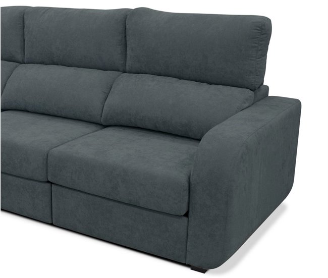 Chaise longue convertível em cama tecido APRIL Cinza
