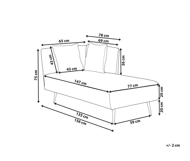 Beliani Chaise longue versão à esquerda Bouclé RIOM Branco/ Bege