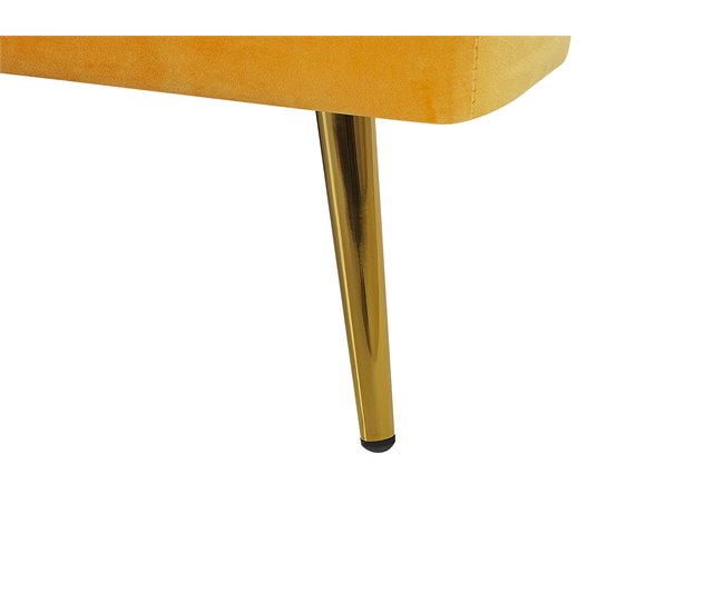 Beliani Sofá-cama Veludo VETTRE Amarelo