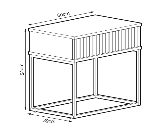 Mesa de centro STYLE 60cm com uma gaveta Branco
