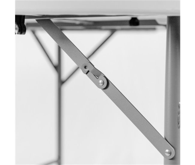 Mesa dobrável redonda efeito granito O91 121x121 Branco