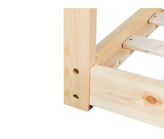 Beliani Cama com estrado Pinho TOSSE 98x200 Branco