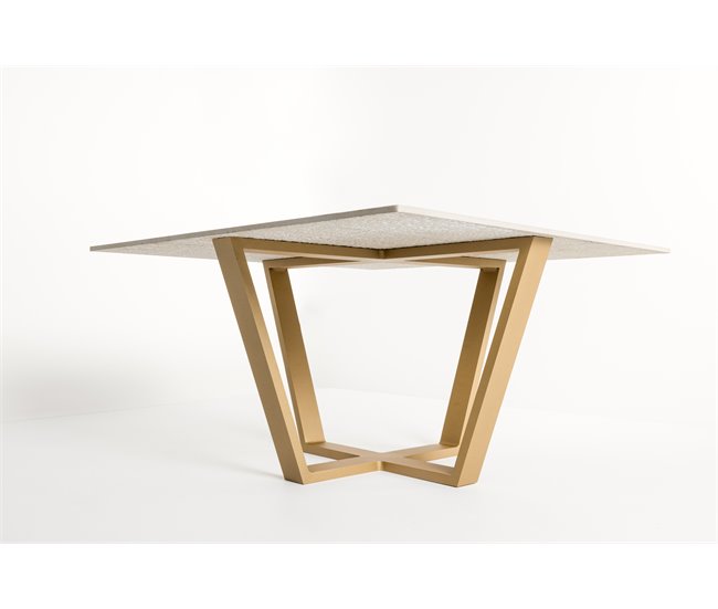 Mesa de centro com efeito mármore EXCALIBUR Branco