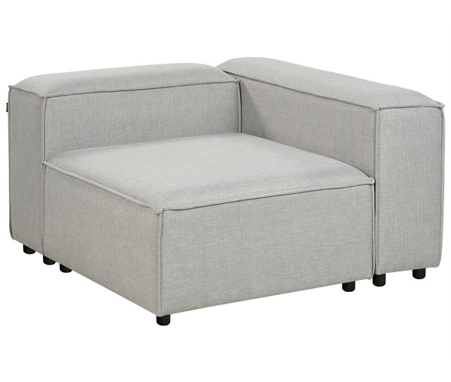 Beliani Sofá modular Poliéster ARDAL Cinza Claro