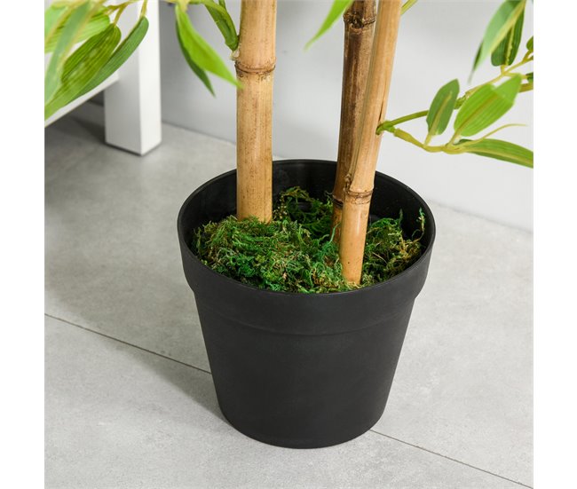 Bambú Artificial PE, PP, Cimento Outsunny, casa - decoração Verde