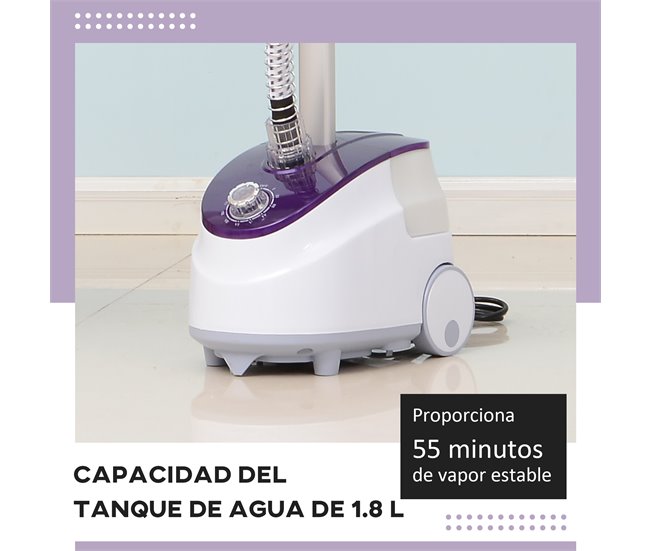Ferro de Engomar a Vapor PP e ABS HOMCOM Branco