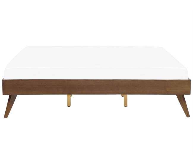Beliani Cama com estrado MDF BERRIC Castanho