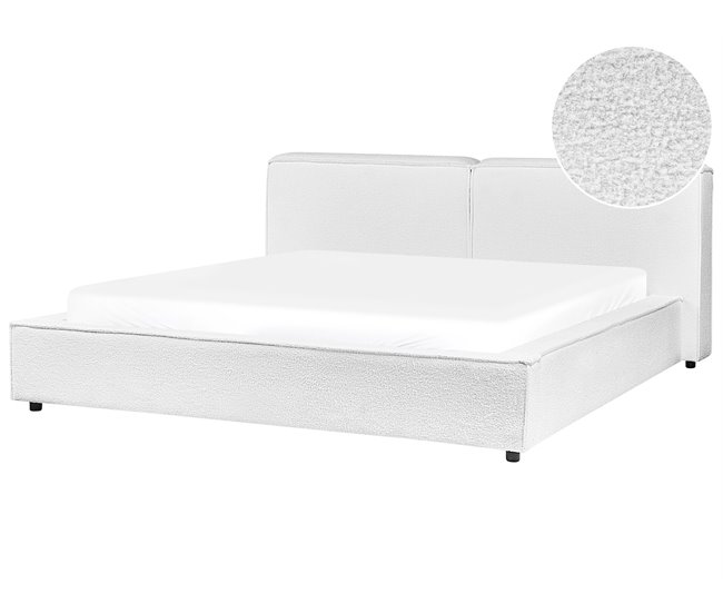 Beliani Cama Bouclé LINARDS 230x242 Branco