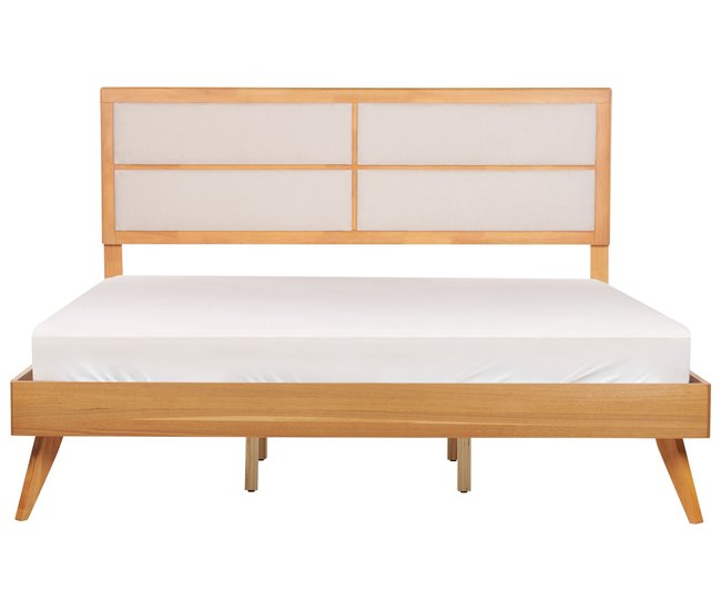 Beliani Cama com estrado MDF POISSY 187x202 Castanho Claro