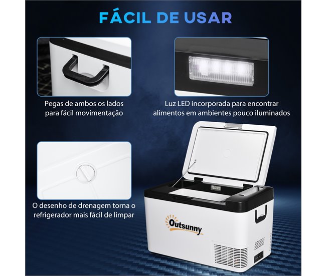 Geleira Elétrica Portátil Outsunny C00-038V91WT Branco