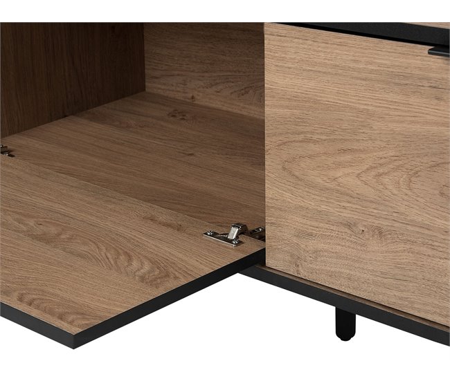 Beliani Mesa de TV HALSTON 120 Castanho