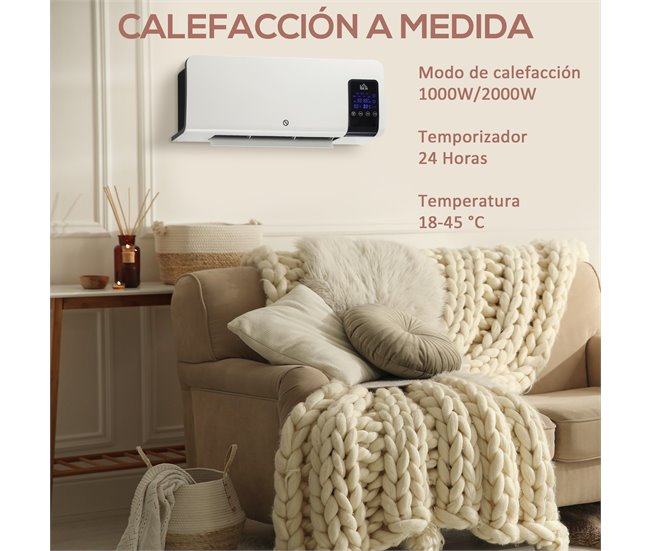 Aquecedor Elétrico ABS HOMCOM, casa - aquecimento e climatização Branco