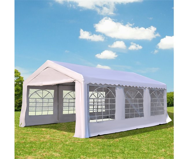 Pérgola de Jardim Aço, PE Outsunny 600x400 Branco