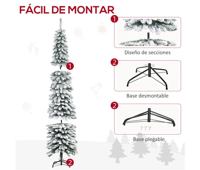Árvore de Natal Artificial PVC e Metal HOMCOM, casa - natal Verde