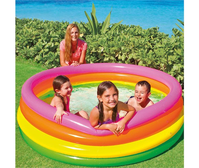 Piscina insuflável INTEX 4 aros coloridos 168x46 cm - 617 l Multicor