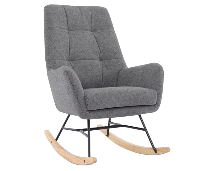 Cadeirão de baloiço decorativo PETER Cinza