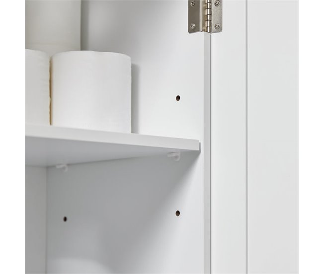 Armário de banho com 1 prateleira e 2 portas BZR18-II-W SoBuy 60 Branco