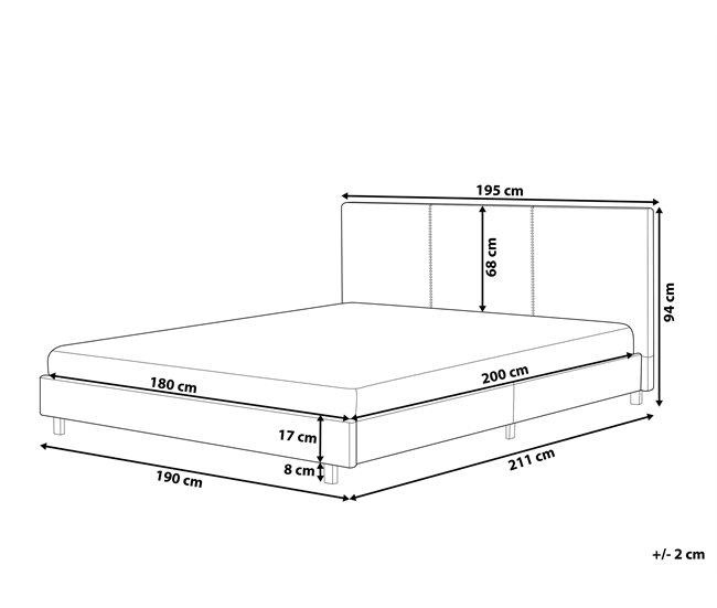Beliani Cama Poliéster ALBI 190x211 Bege