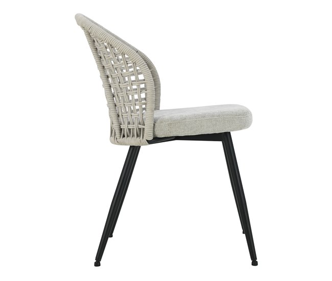 Cadeira revestida em tecido cinza SUKI Cinza