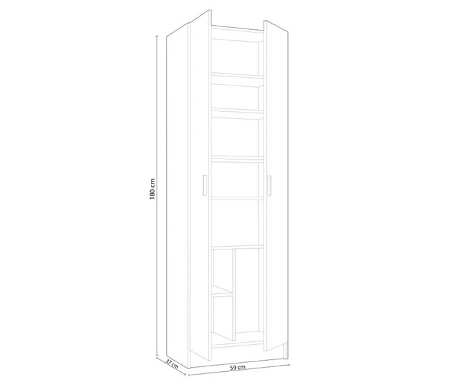 Armário multiusos SL 60 de 2 portas 59 Branco