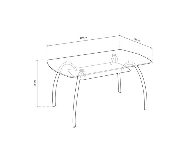  Mesa de jantar Ove 90x90 Cinza