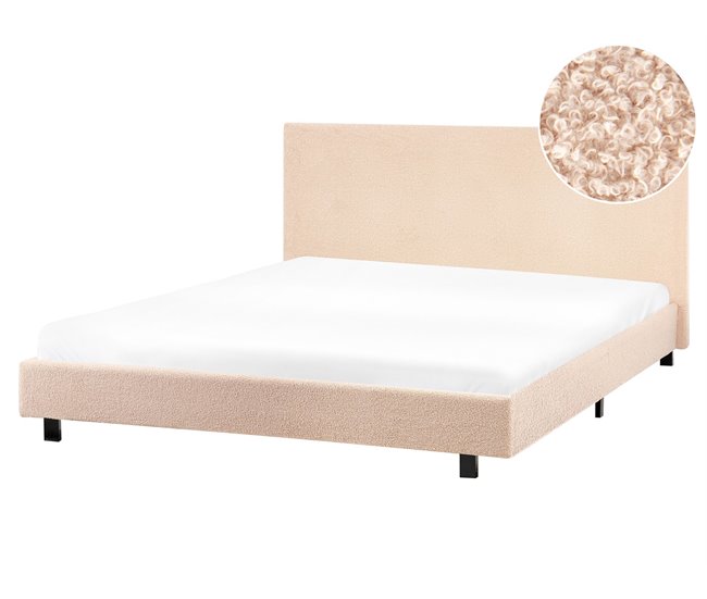 Beliani Cama Bouclé ALBI 175x211 Bege