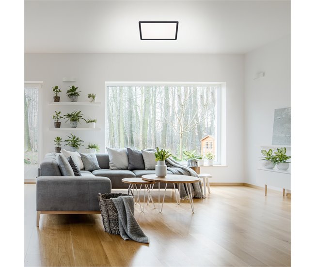 Plafon SLIM LED 1 18W 29cm quadrado marca BRILONER Preto