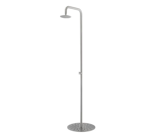 Sined SIMIUS Chuveiro de água fria apenas em aço inoxidável H 230 cm, aço inoxidável acetinado Cinza