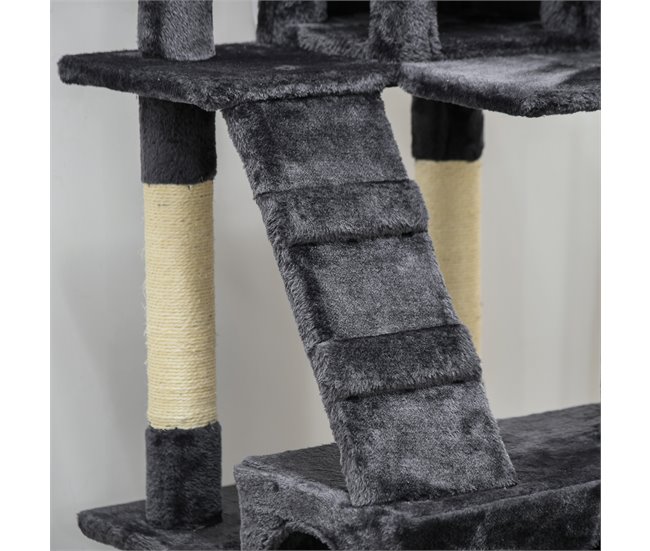 Arranhador para Gatos Aglomerado de Madeira, Pelúcia e Sisal Cinza