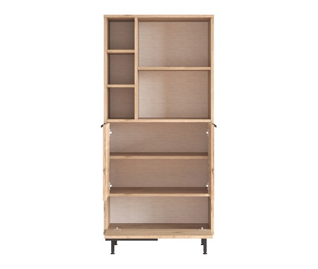 Armário de cozinha Kvænangen com 5 compartimentos abertos Carvalho