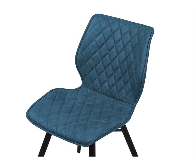Beliani Silla de comedor LISLE Azul Marino
