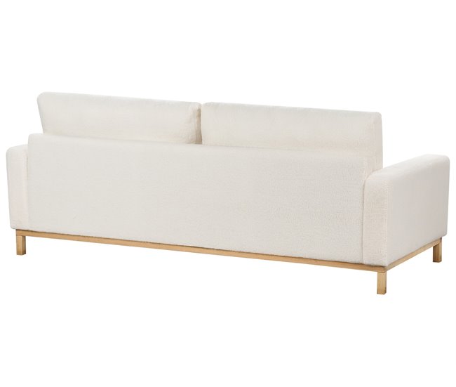 Beliani Sofá de 3 lugares Bouclé SIGGARD Branco