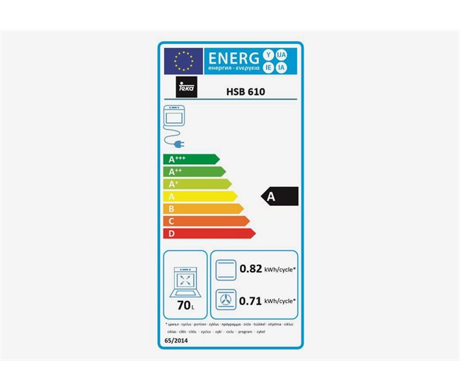 Forno elétrico TEKA HSB610BK multifunções 70 litros A Inoxidavel
