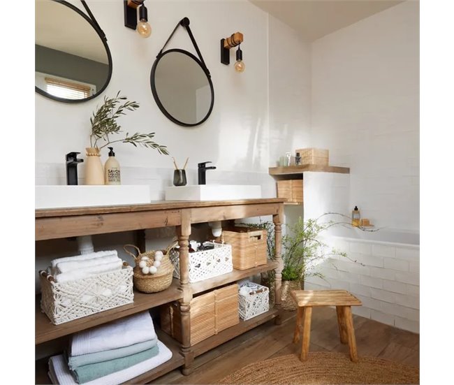 Espelho de parede RONDY 50cm marca CONFORAMA  Preto