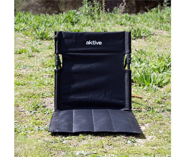 Aktive Cadeira dobrável, encosto ajustável e saco de transporte Preto