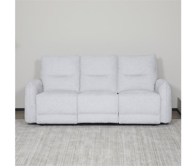 Sofá 3 lugares com 2 assentos relax elétricos DILAN cinza claro Cinza