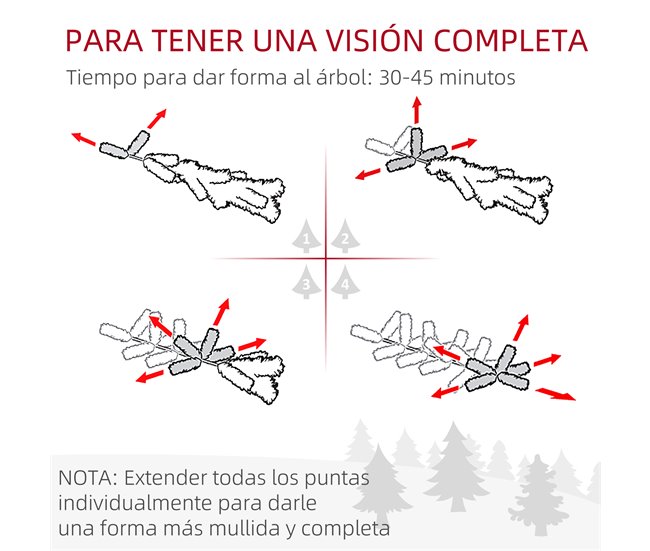 Árvore de Natal Plástico e Aço HOMCOM, casa - natal Verde