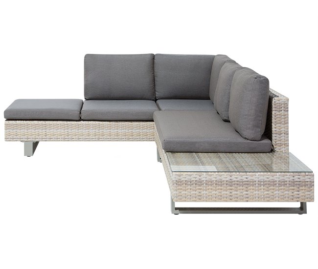 Beliani Conjunto lounge LANCIANO Cinza