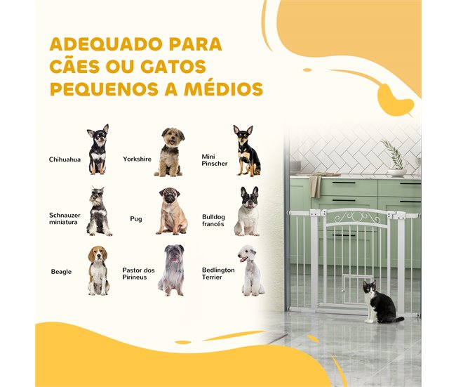 Barrera de Segurança para Cães Acero e PA PawHut Branco