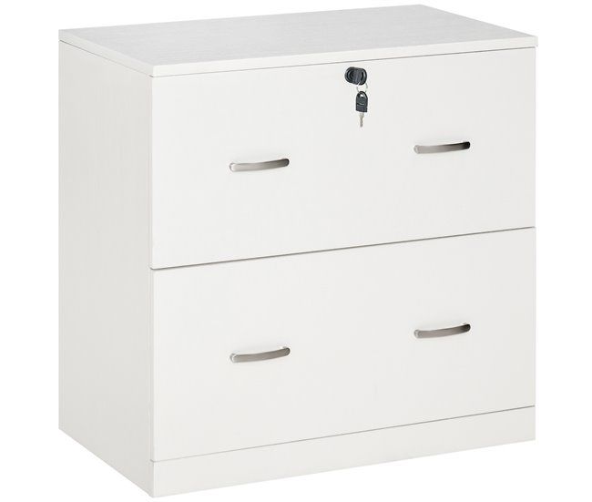 Armário para Arquivos Melamina de Madeira e Metal Vinsetto Branco