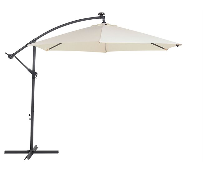 Beliani Guarda-sol com iluminação LED CORVAL Bege