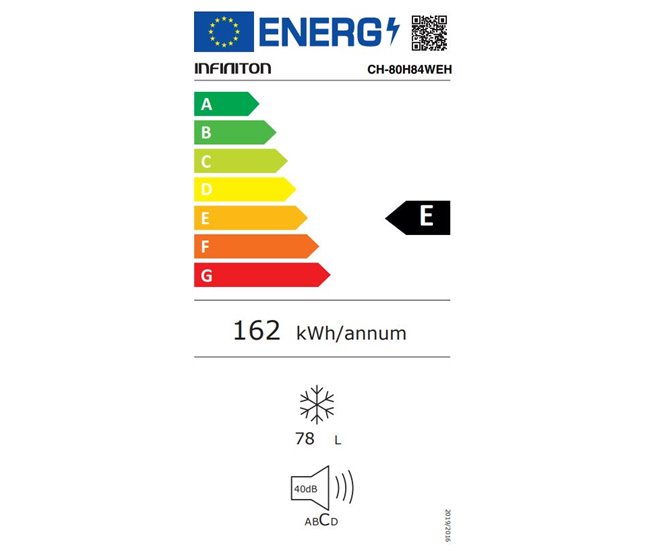 INFINITON Congelador Horizontal CH-80H84WEH, 78 litros, Congelação rápida, E Branco