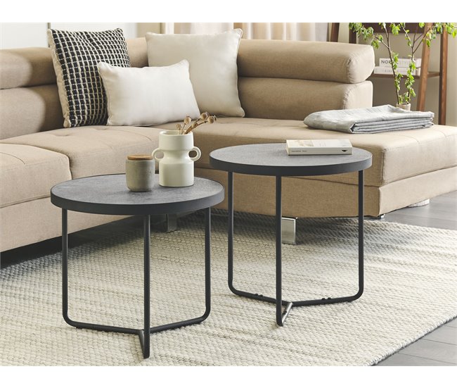 Beliani Mesa de apoio MELODY 50x50 Cinza
