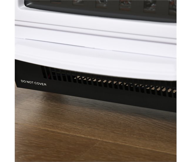 Lareira Elétrica ABS, Vidro Temperado HOMCOM Branco