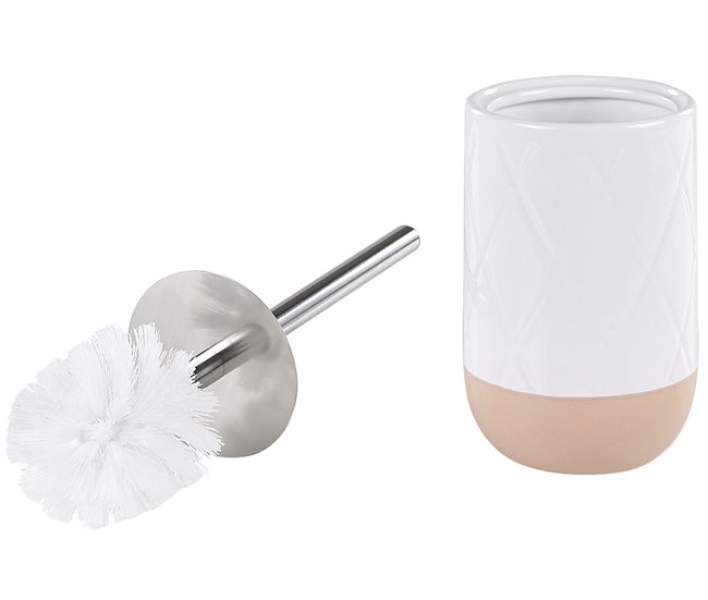 Beliani Conjunto de acessórios de banho LEBU Branco