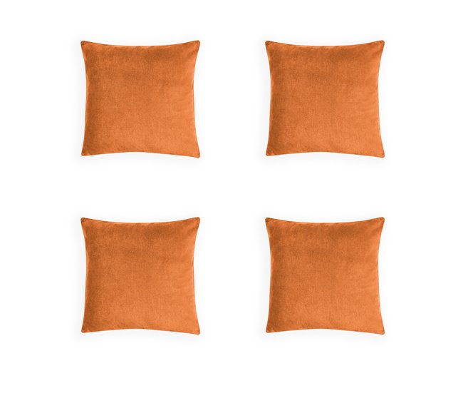  Acomoda Textil - 4 capas de almofada em veludo. Laranja