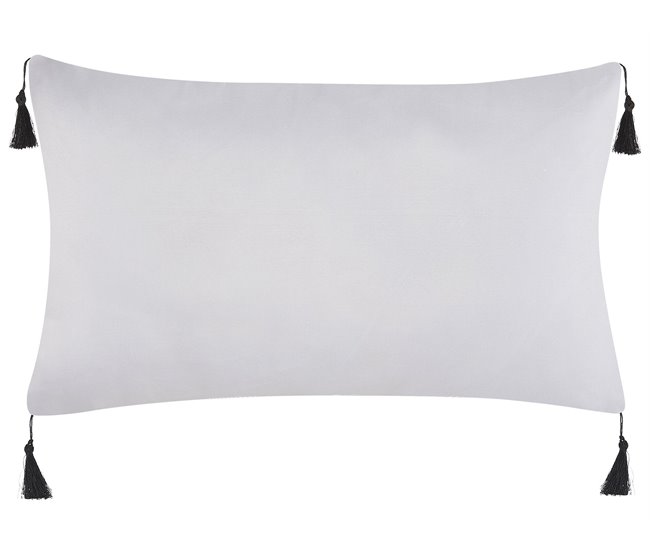Beliani Almofada decorativa LIRIOPE 30x50 Branco/ Preto