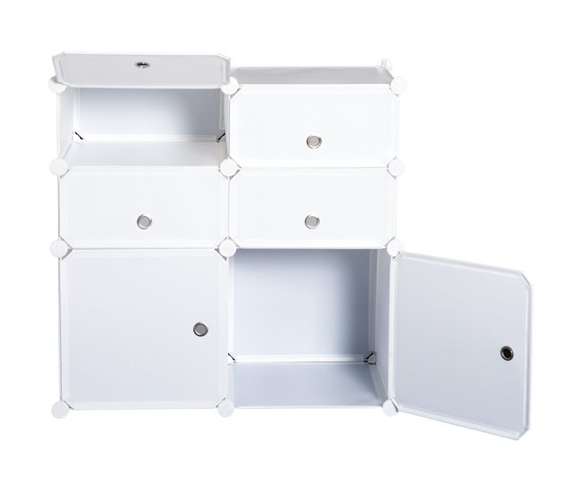 Armário Modular PP HOMCOM, casa - móveis de armazenamento 75 Branco